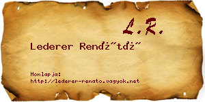 Lederer Renátó névjegykártya